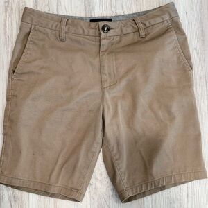 Men's Tan Flat Front Shorts